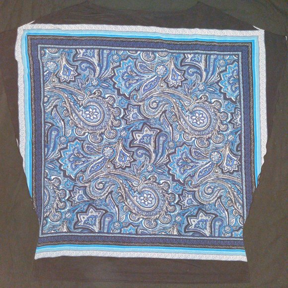 4/$20 | Ricki's Blue Paisley Design Batwing Sleeve Top - Picture 6 of 6